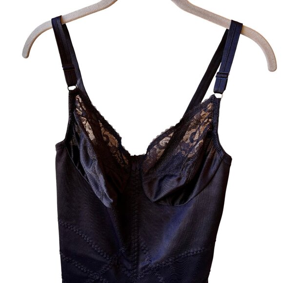 Vintage 70's Smoothie Diet Skinny Waist Black Bodysuit Shapewear Size 36C - Picture 13 of 16